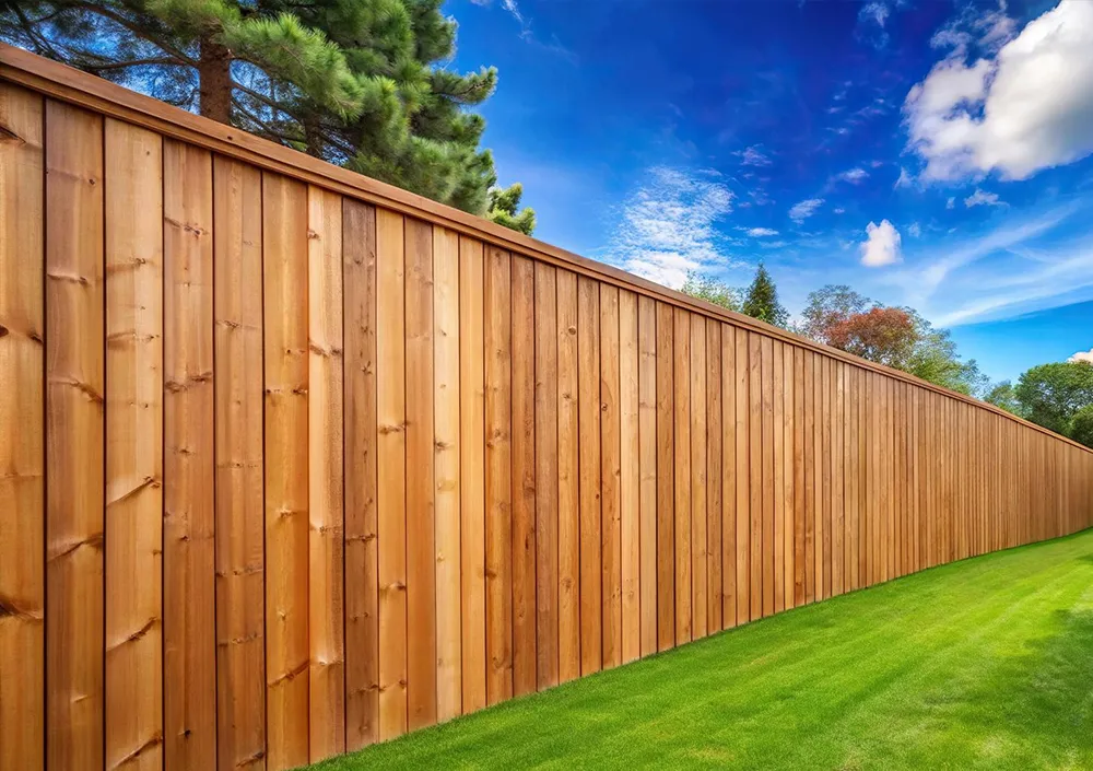 Wood fence around a property